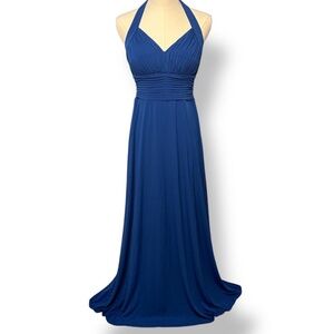 Sangria Halter Blue Maxi Dress